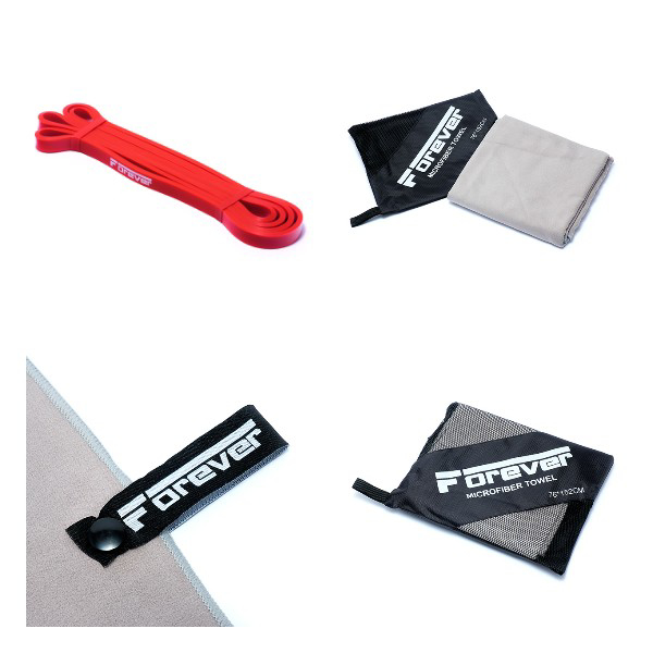 

Набор Резиновая петля для фитнеса Forever Красная (7-16 кг) + Полотенце из микрофибры для спорта, фитнеса и путешествий 76х152 см - FOREVER - Серое