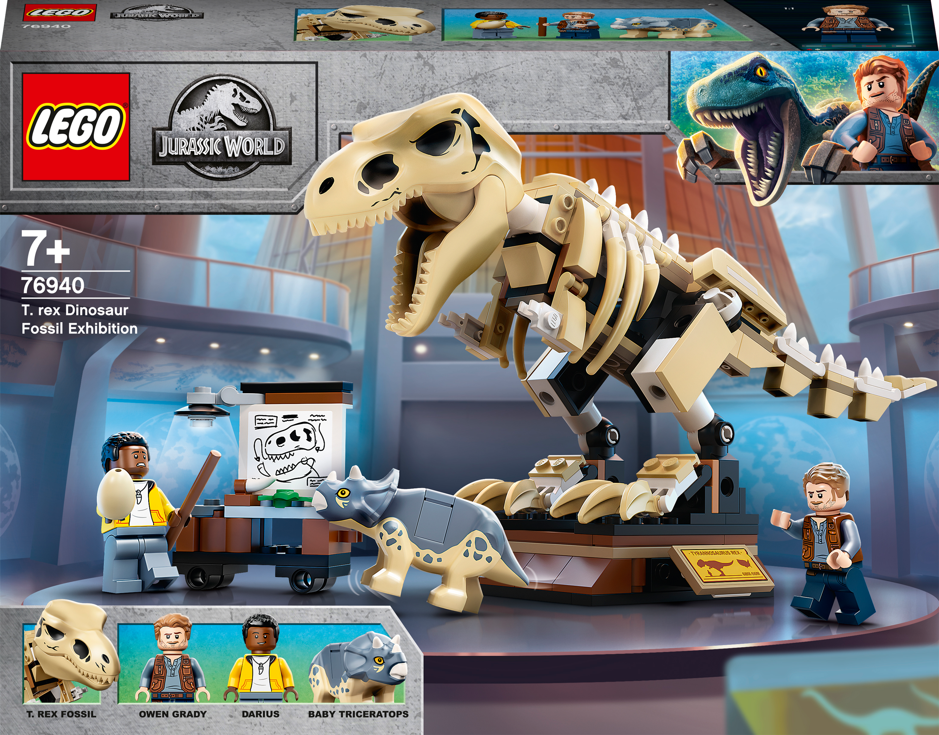 

Конструктор LEGO Jurassic World Скелет тираннозавра на выставке 198 деталей (76940)