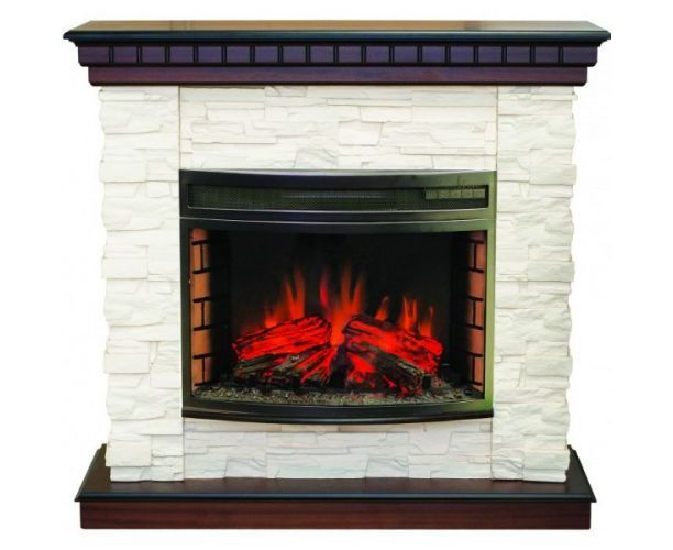 

Напольный каминокомплект Fireplace Будапешт Античный дуб эффект живого огня со звуком и обогревом