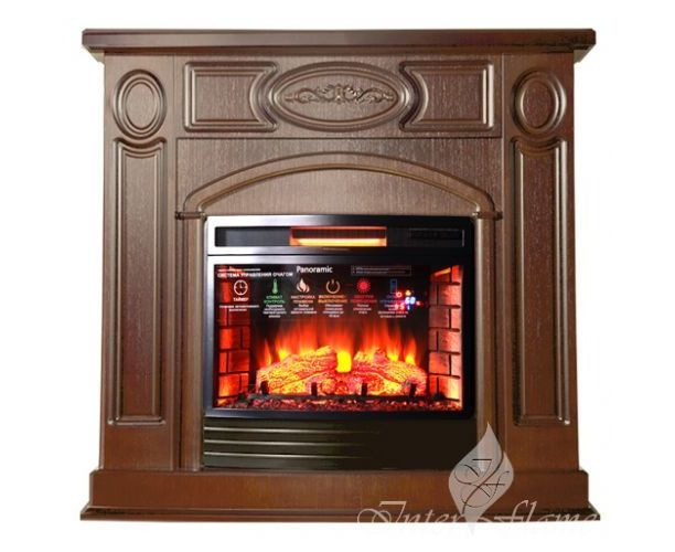 

Классический каминокомплект Fireplace Таранто Светлый дуб эффект живого огня со звуком и обогревом