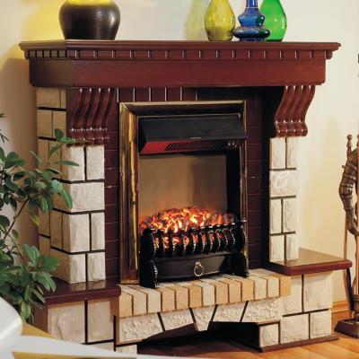 

Фронтальный камин Fireplace Лондон Песочный + Орех эффект мерцающих дров со звуком и обогревом