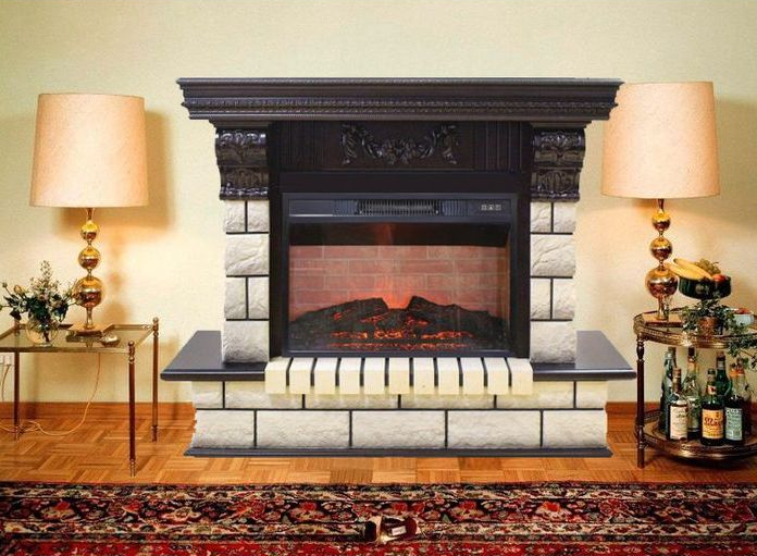 

Напольный каминокомплект Fireplace Виктория Античный дуб эффект живого пламени со звуком и обогревом