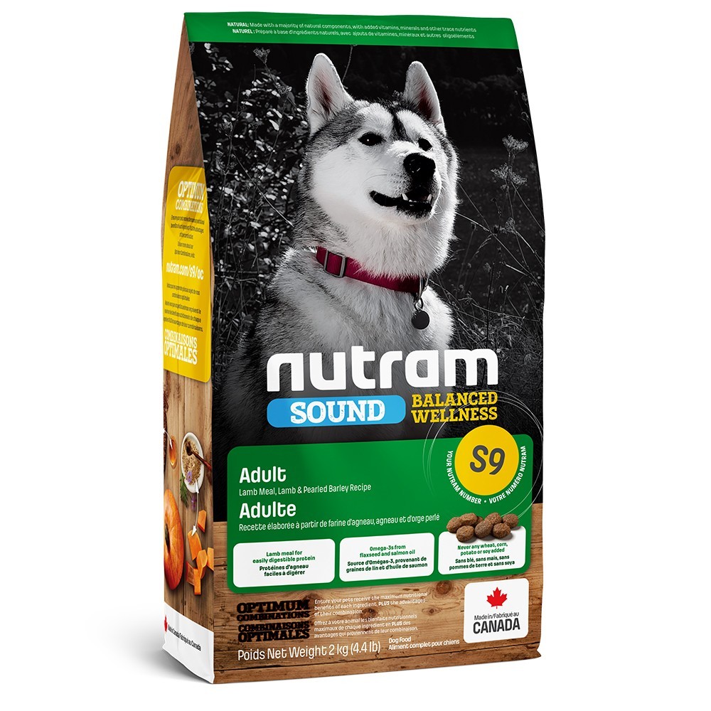 

Сухой корм Nutram S9 Lamb Adult Dog для взрослых собак всех пород ягненок и ячмень 2 кг