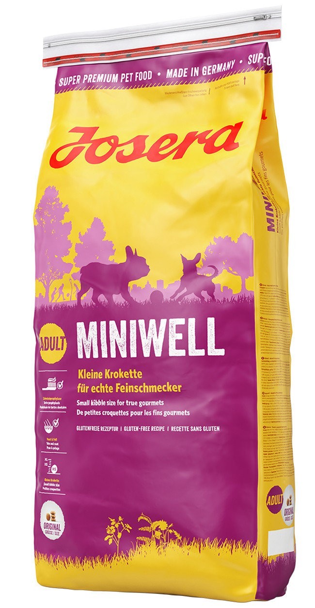 

Сухой корм Josera Dog Miniwell Йозера Дог Минивель для собак мелких пород гипоаллергенный утка и индейка 15 кг