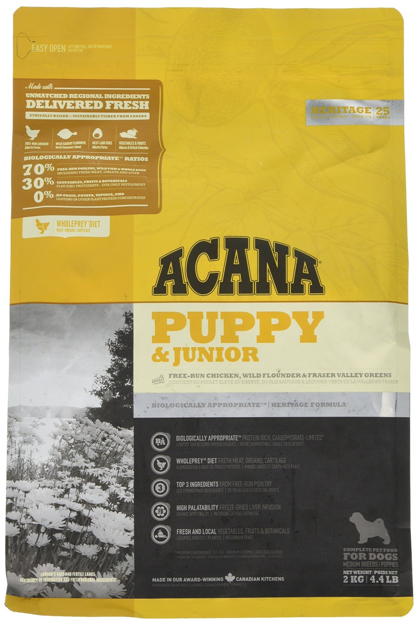 

Сухой корм ACANA Puppy and Junior Акана для щенков и молодых собак средних пород 2 кг