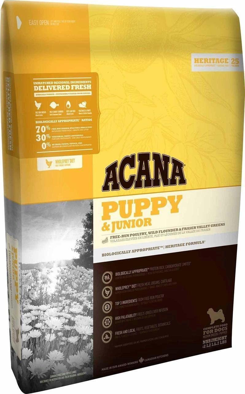 

Сухой корм ACANA Puppy and Junior Акана для щенков и молодых собак средних пород 11.4 кг