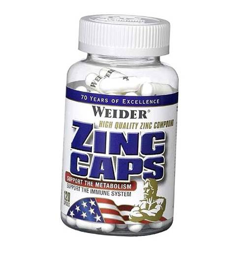 

Цинк, Zinc Caps, Weider 120капс (36089007)