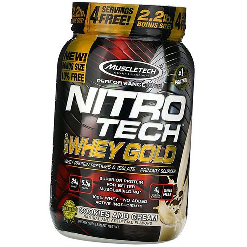 

Протеин, Nitro-Tech Whey Gold, Muscle Tech 998г Печенье крем (29098017)