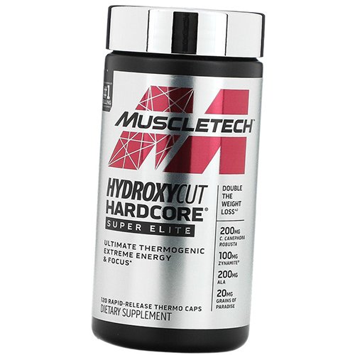 

Жиросжигатель, Термогеник, Hydroxycut Hardcore Super Elite, Muscle Tech 120капс (02098014)