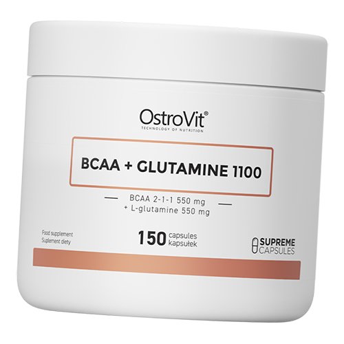 

ВСАА с Глютамином, BCAA + glutamine 1100, Ostrovit 150капс (28250013)