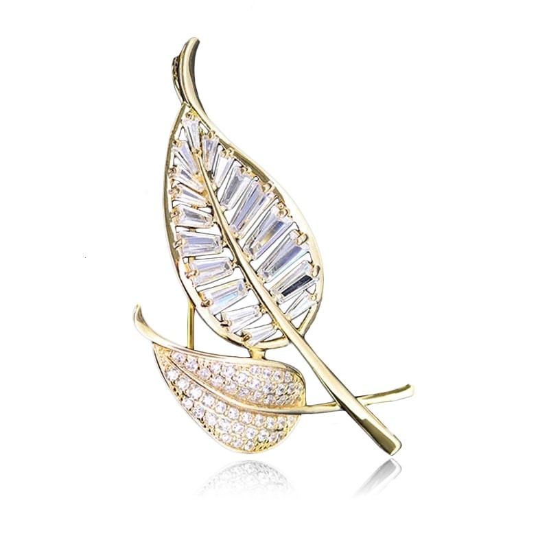 

Брошь женская BROCHE бижутерия с кристаллами Растения Листья BRBF111856