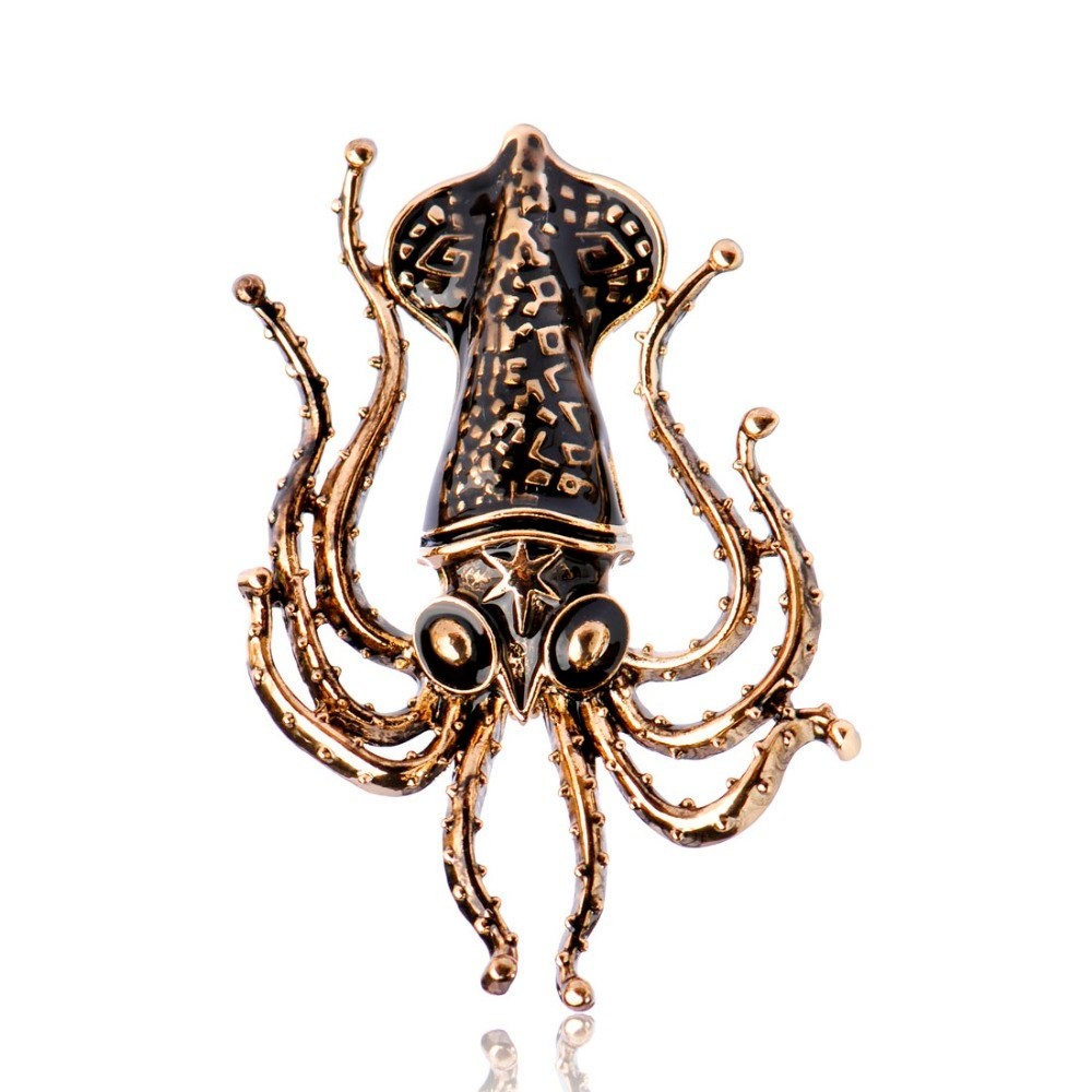 

Брошь унисекс BROCHE бижутерия Кальмар чёрная BRSF110889