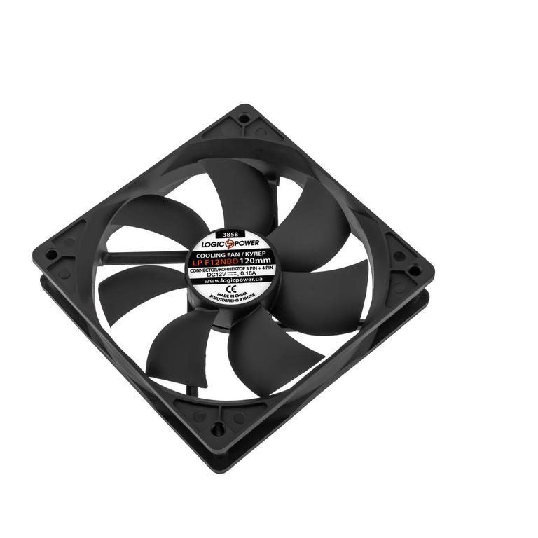 

Вентилятор LP F12NBD, 120MM, 3pin + 4pin (Molex питание), black (3858) LogicPower