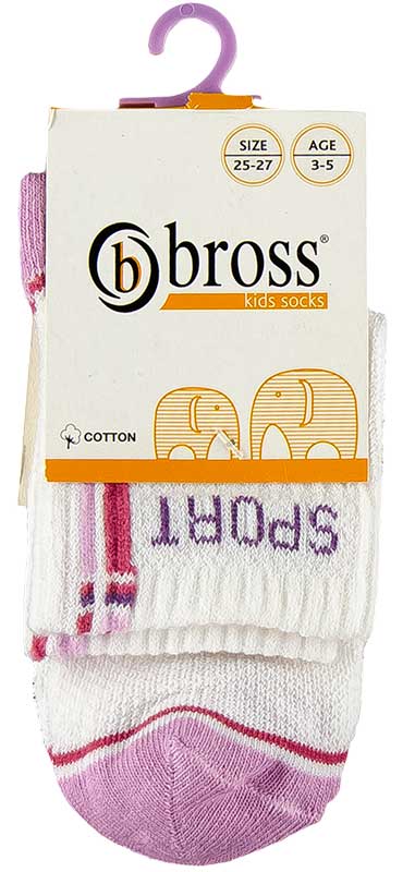 

Носки спортивные демисезонные BROSS 11901 9 - 11 years (обувь 34 - 36) см светло-сиреневый
