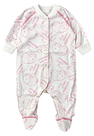 

Комбинезон (человечек) для девочки BABY CITY 1333-1/1 62 см молочный с розовым