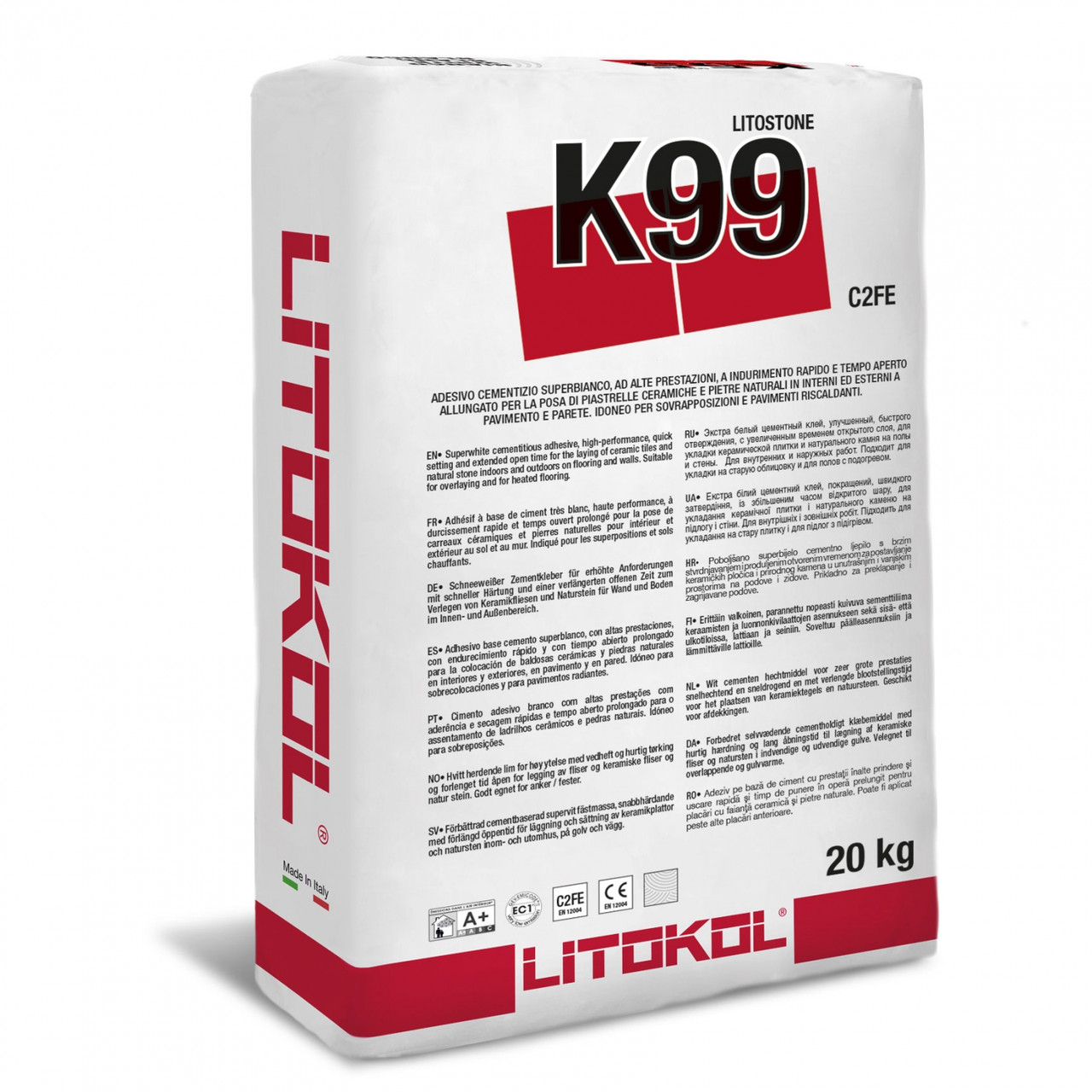 

Цементный клей быстрого схватывания и высыхания Litostone K99, 20 кг