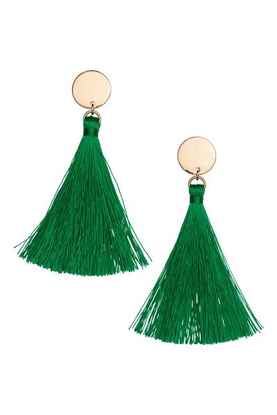 

Серьги с кистями H&M ONE SIZE Зеленый