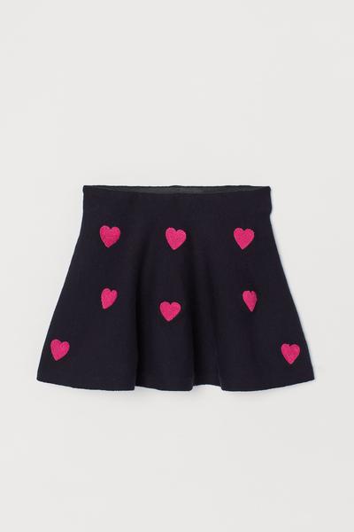 

Вязаная юбка H&M 92 (90/50) Темно-синий/Сердечки