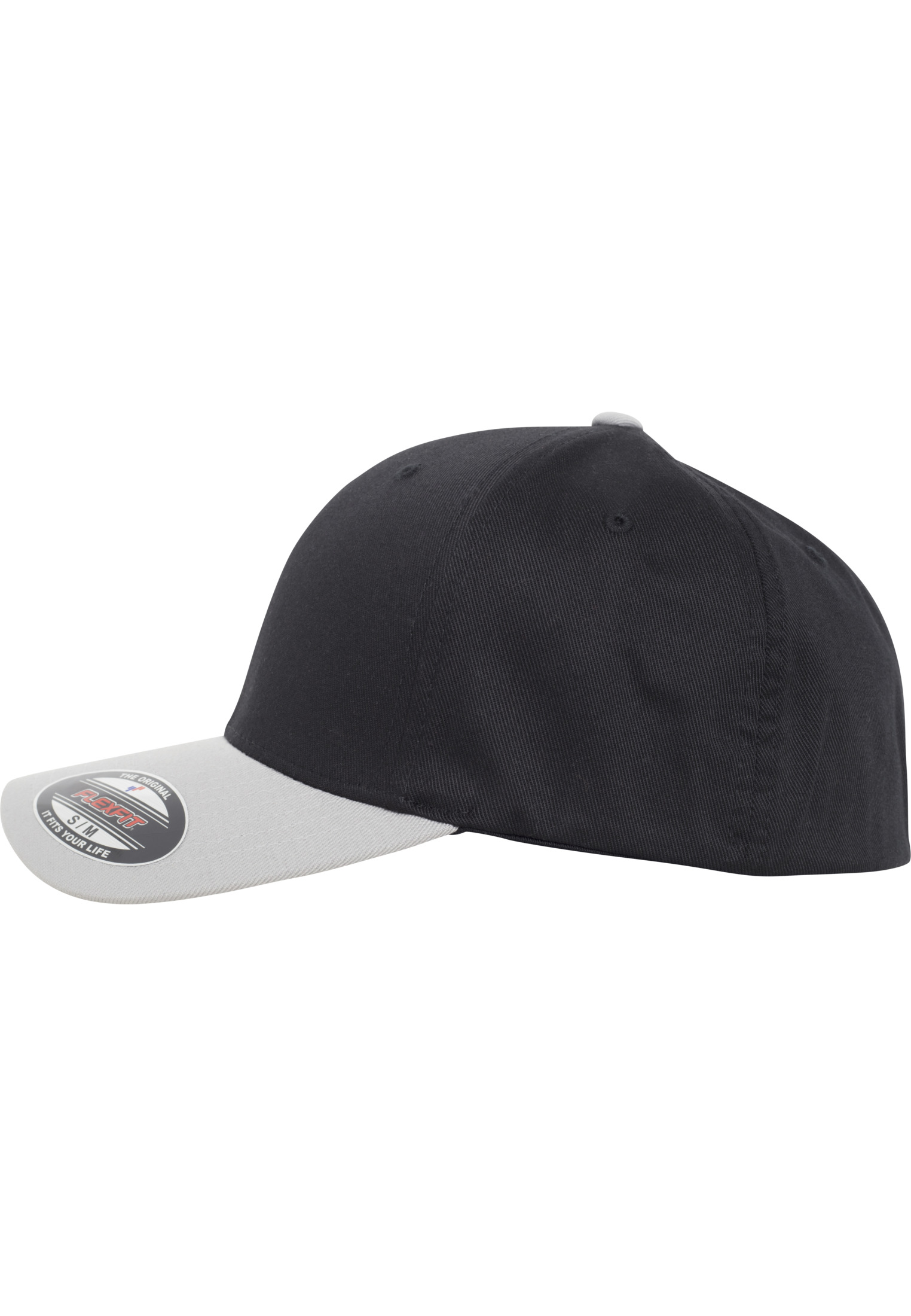 

Кепка бейсболка Yupoong full cap полноразмерная двуцветная черно-серая L-XL (58-61 см)