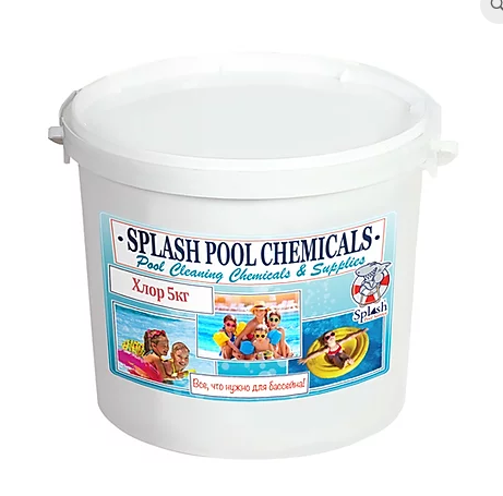 

Хлор SPLASH длительный 5кг для дезинфекции воды в бассейне в таблетках 200 г. SPLASH POOL CHEMICALS.