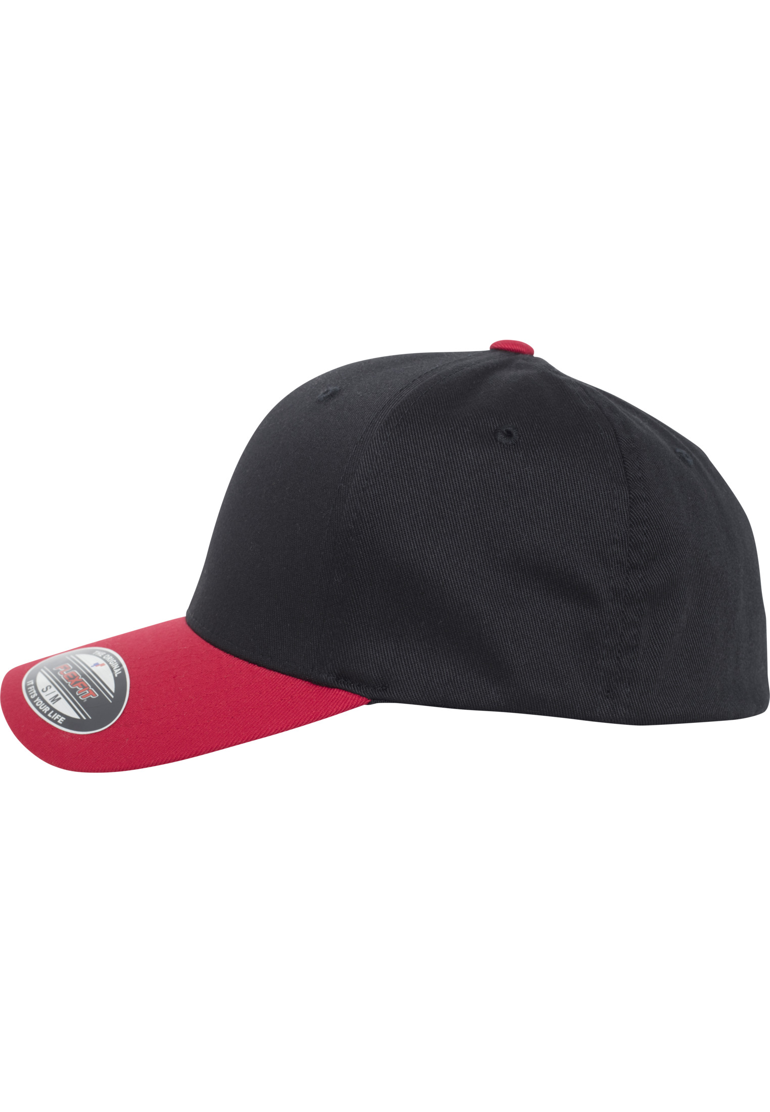 

Кепка бейсболка Yupoong full cap полноразмерная двуцветная черно-красная L-XL (58-61 см)