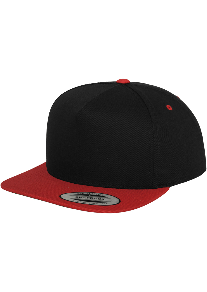 

Кепка 5-ти панельный классический Snapback Flexfit двуцветный универсальный черно-красный One Size