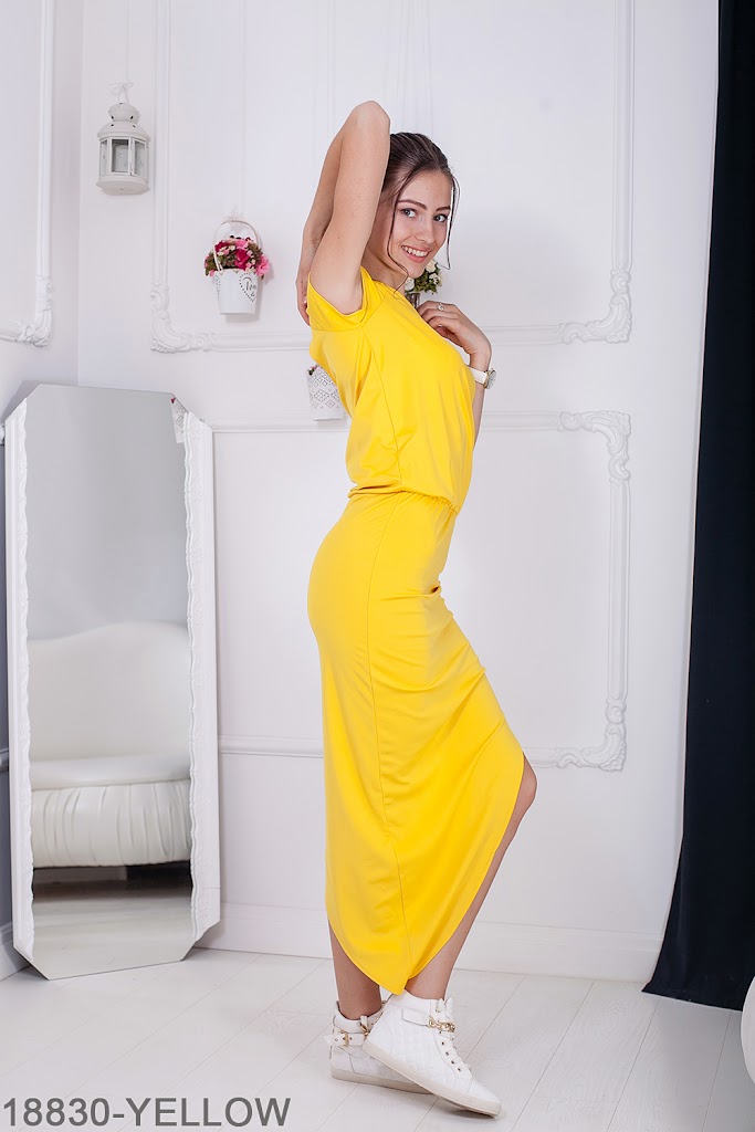 Акція на Жіноче плаття Подіум Melisa 18830-XXL YELLOW Жовтий від Rozetka
