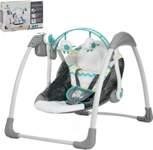 

Укачивающий центр Mastela Deluxe Portable Swing Серо-голубые (6503) (F00197843)