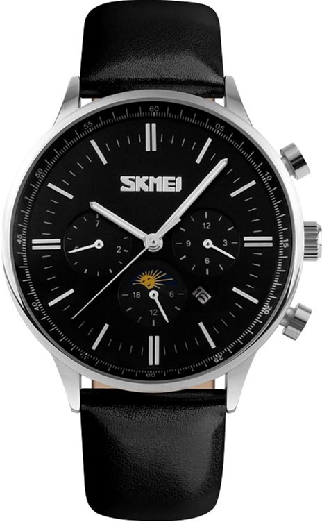 

Мужские часы Skmei 9117 Silver Case Black Dail BOX