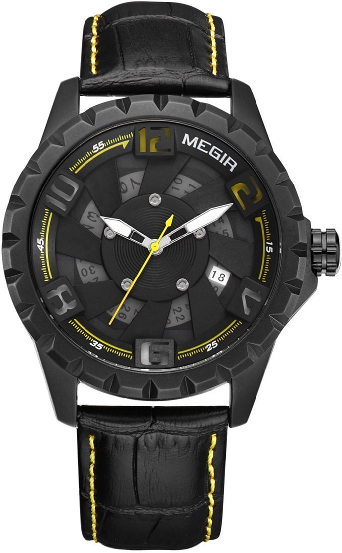 

Мужские часы Megir Black Yellow MG1074 (ML1074G-BK-1N13)