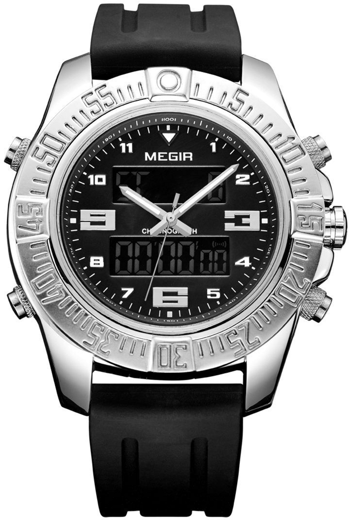 

Мужские часы Megir Silver Black MG2038 (MN2038GBK-1)