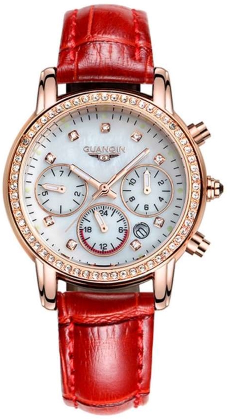 

Женские часы Guanqin Gold-White-Red GQ15001 CL