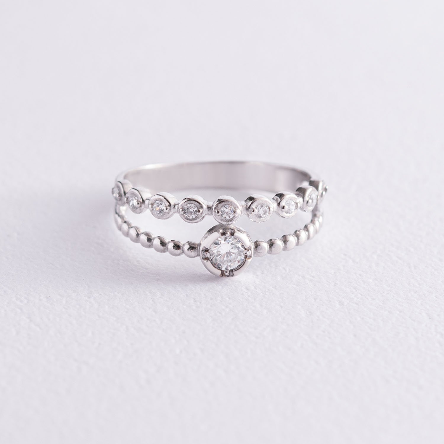 

Серебряное кольцо с фианитами 1225/1р-CZ Оникс 17.5