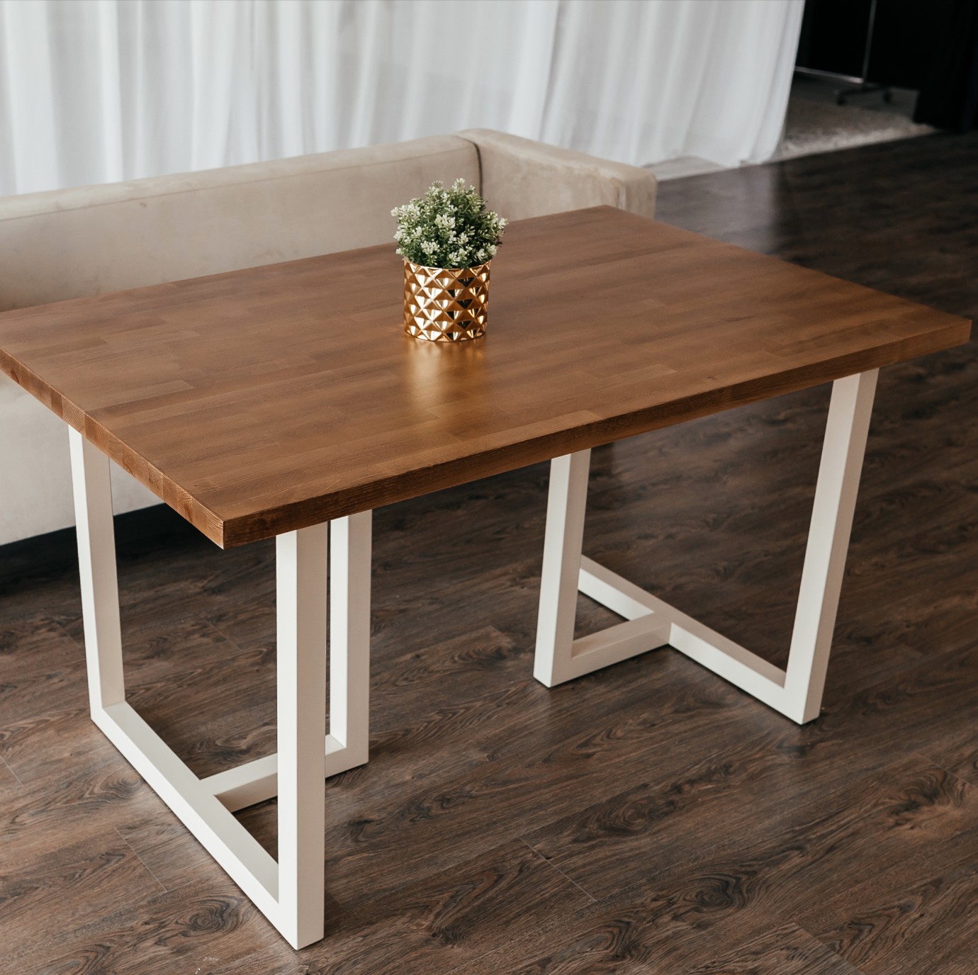 

Стол обеденный в стиле лофт LevLoft Mono 75x120x80 см натуральный бук