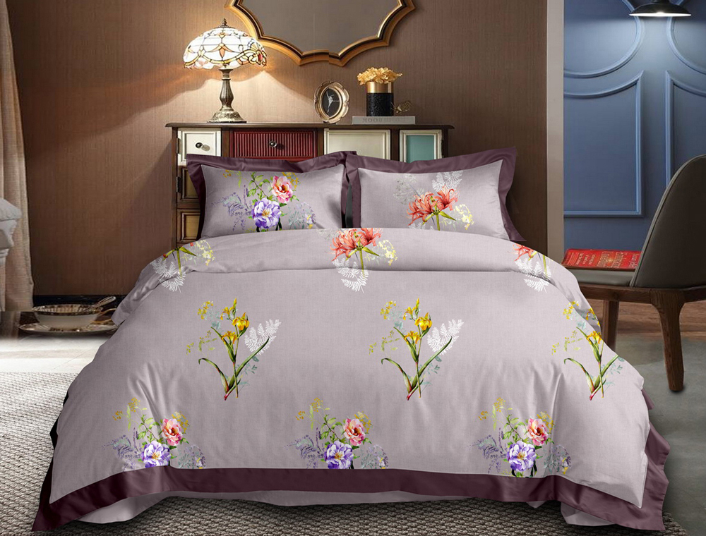 

Семейный набор хлопкового постельного белья из Бязи Gold №154559AB Черешенка 2 х 150х220 см