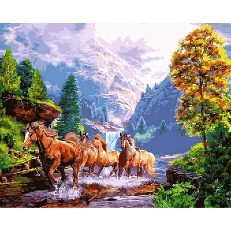 

Картина рисование по номерам Babylon Дикие лошади 40х50см VP924 набор для росписи, краски, кисти, холст