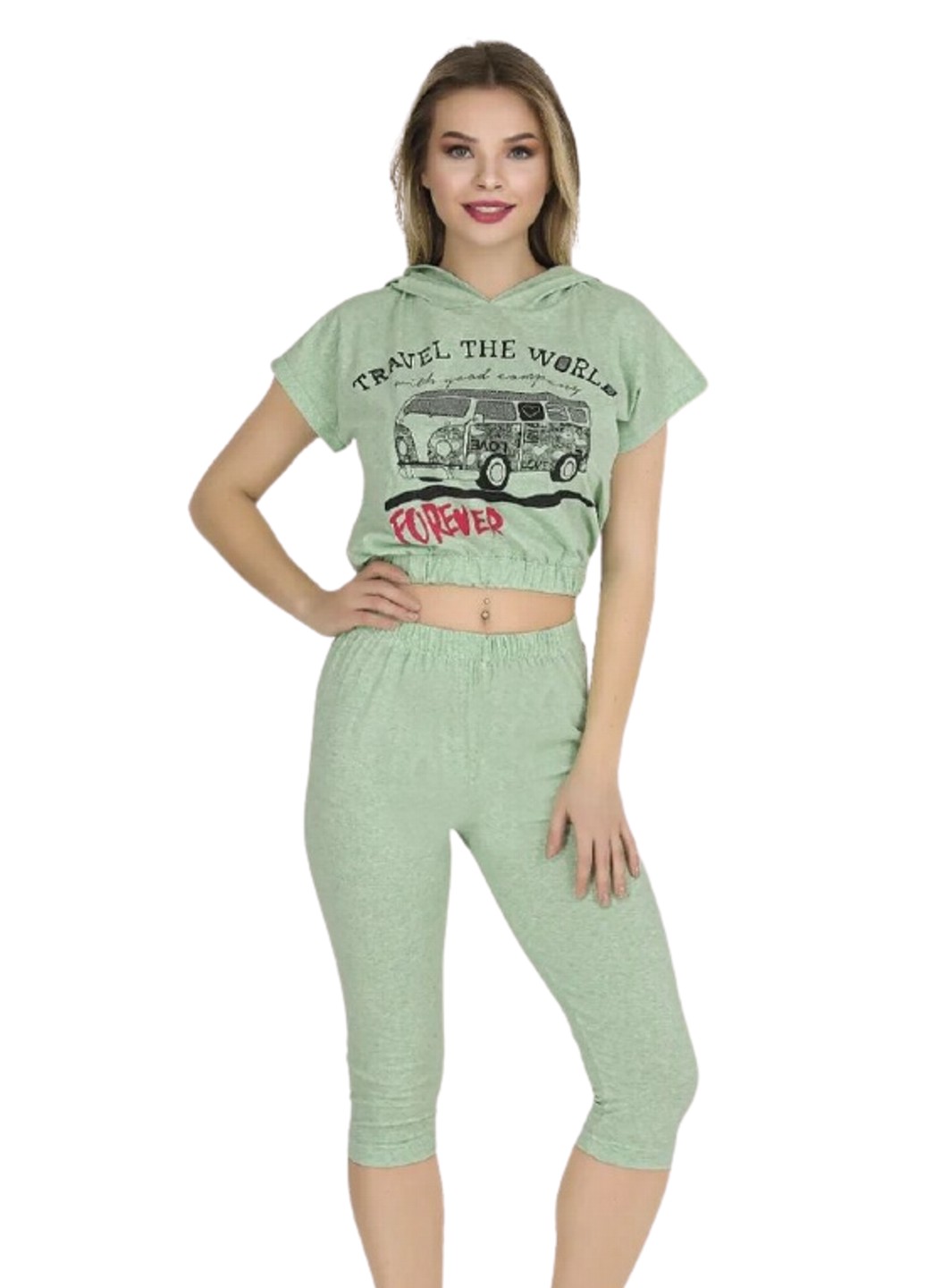 

Бриджи и топ женские Wonder Вондер, мятный, 44-46 L-XL (KP05019-1)