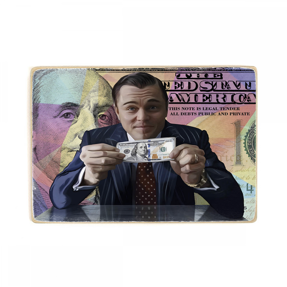 

Деревянный постер Деньги The wolf of Wall Street А2