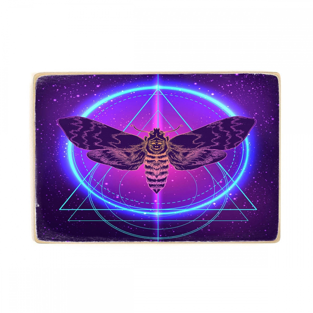 

Деревянный постер Psy Art Moth Over Mandala А1