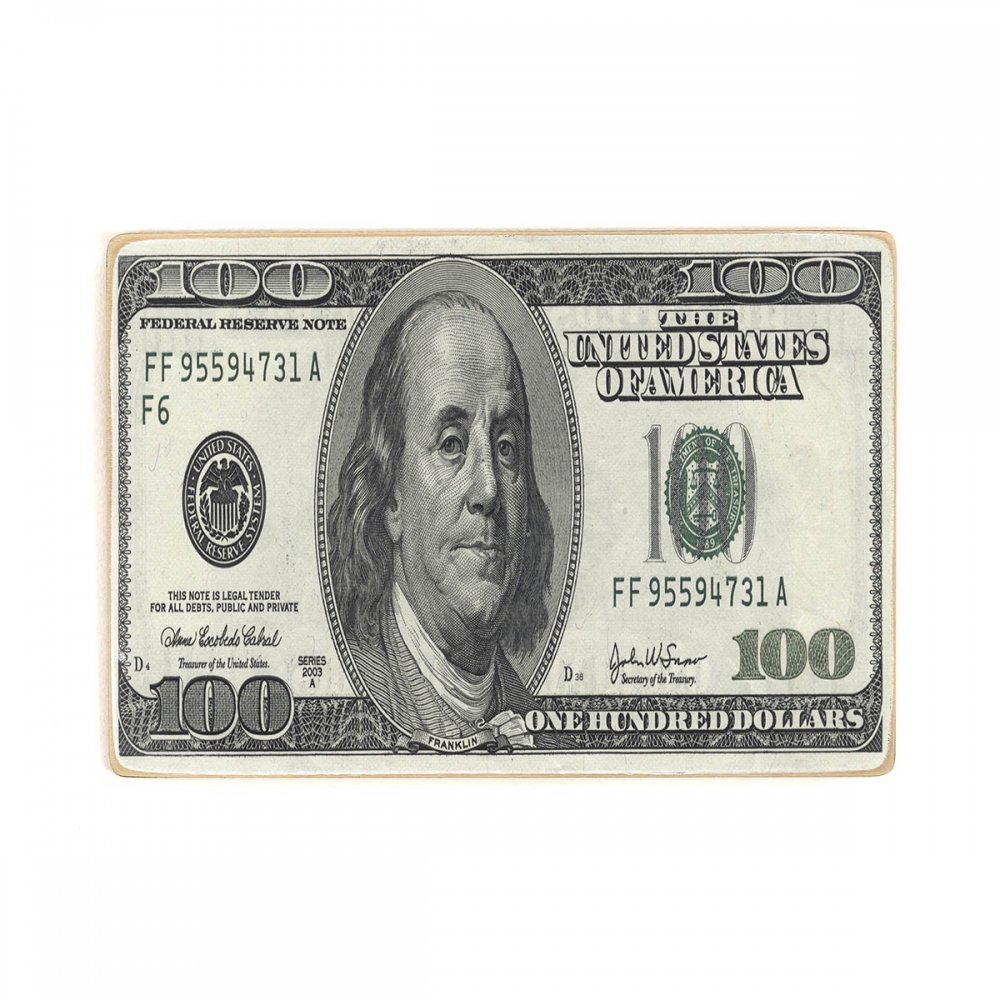 

Деревянный постер Деньги 100$ USA Standard А1