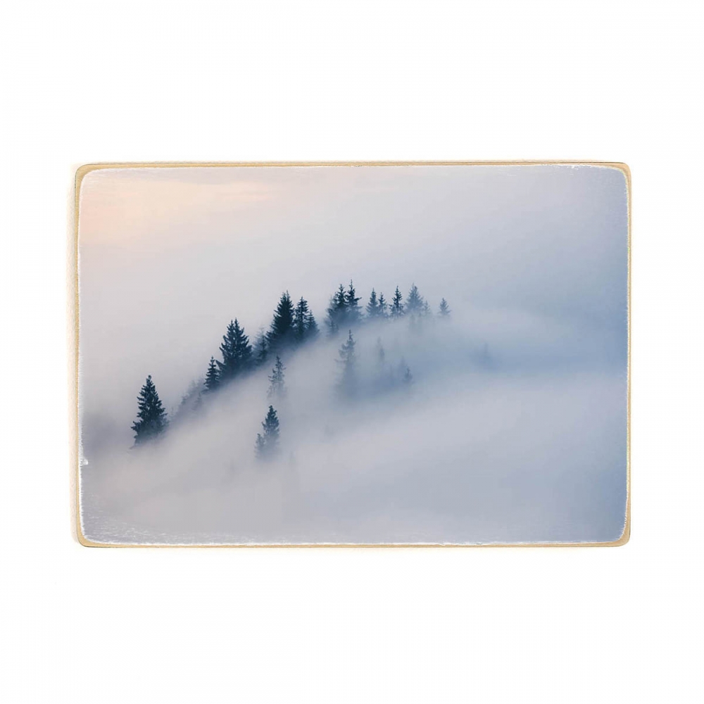 

Деревянный постер Природа Foggy Mountain Landscape А1