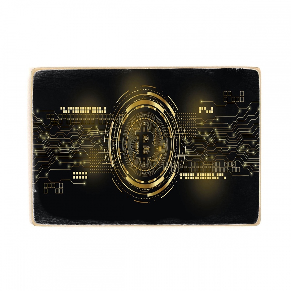 

Деревянный постер Деньги Bitcoin Gold А1