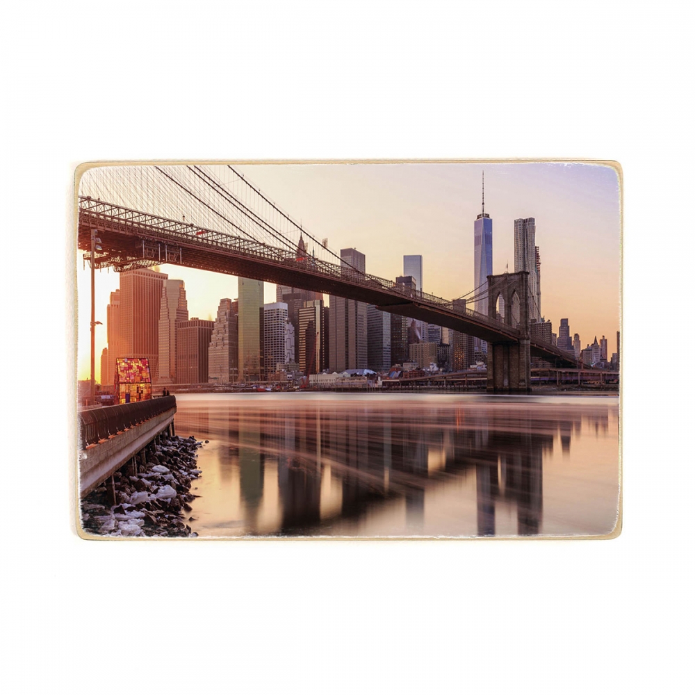 

Деревянный постер Путешествия Brooklyn Bridge А1