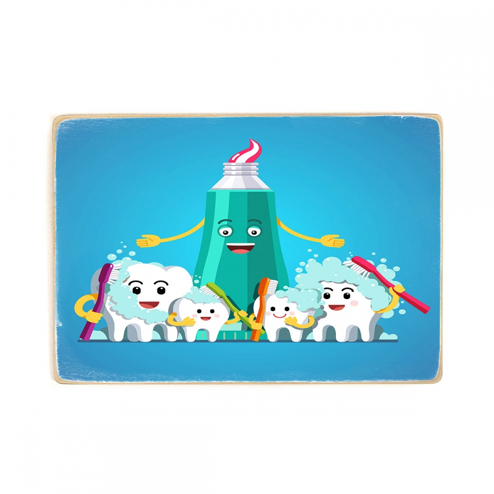 

Деревянный постер Стоматология Happy Family Of Teeth А1