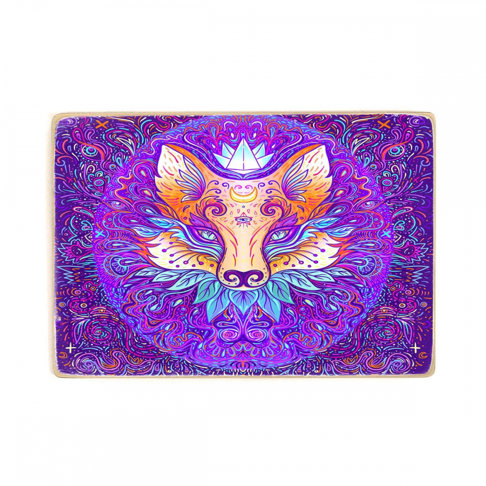 

Деревянный постер Psy Art Cute Fox Face Psychedelic А2