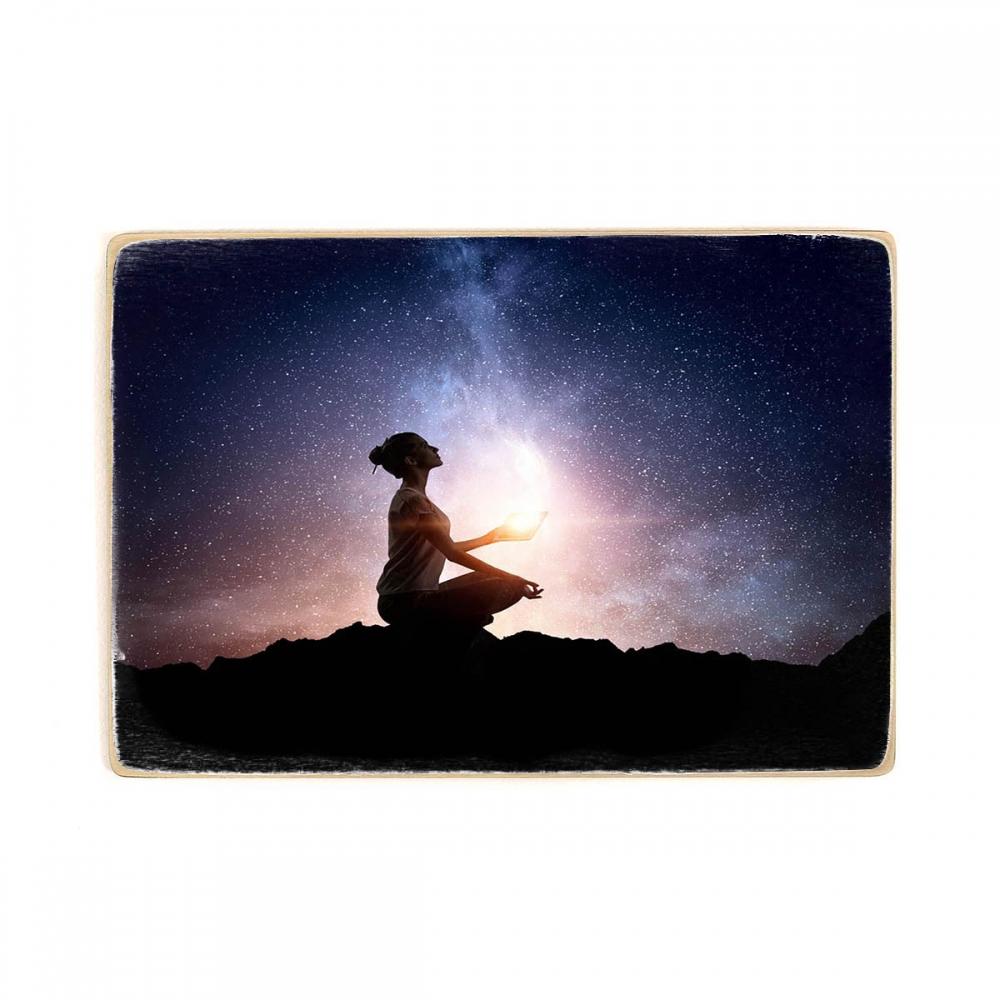 

Деревянный постер Йога и медитация Yoga Under The Starry Sky А2