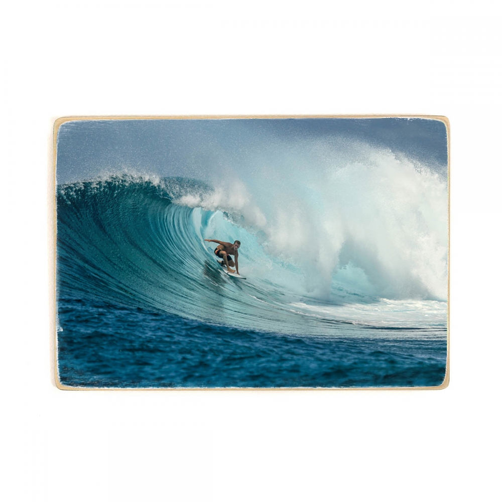 

Деревянный постер Природа Surfer On Perfect Blue Wave А1