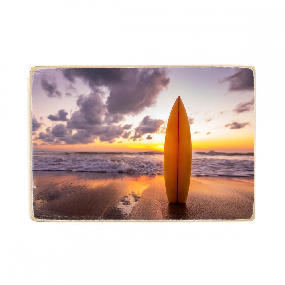 

Деревянный постер Природа Surfboard On The Beach А1