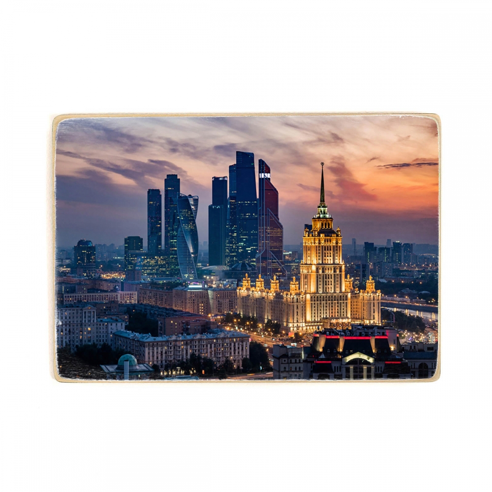 

Деревянный постер Архитектура Aerial View Moscow City А1