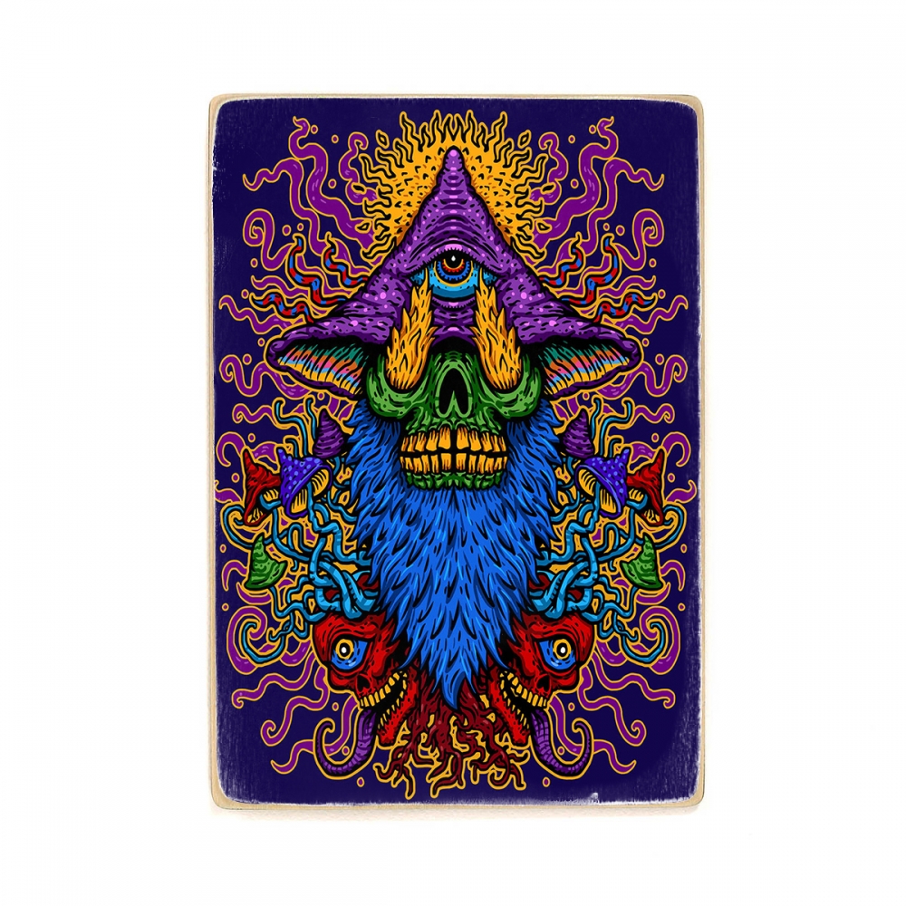 

Деревянный постер Psy Art Psychedelic Magic Mushroom With A Third Eye А2